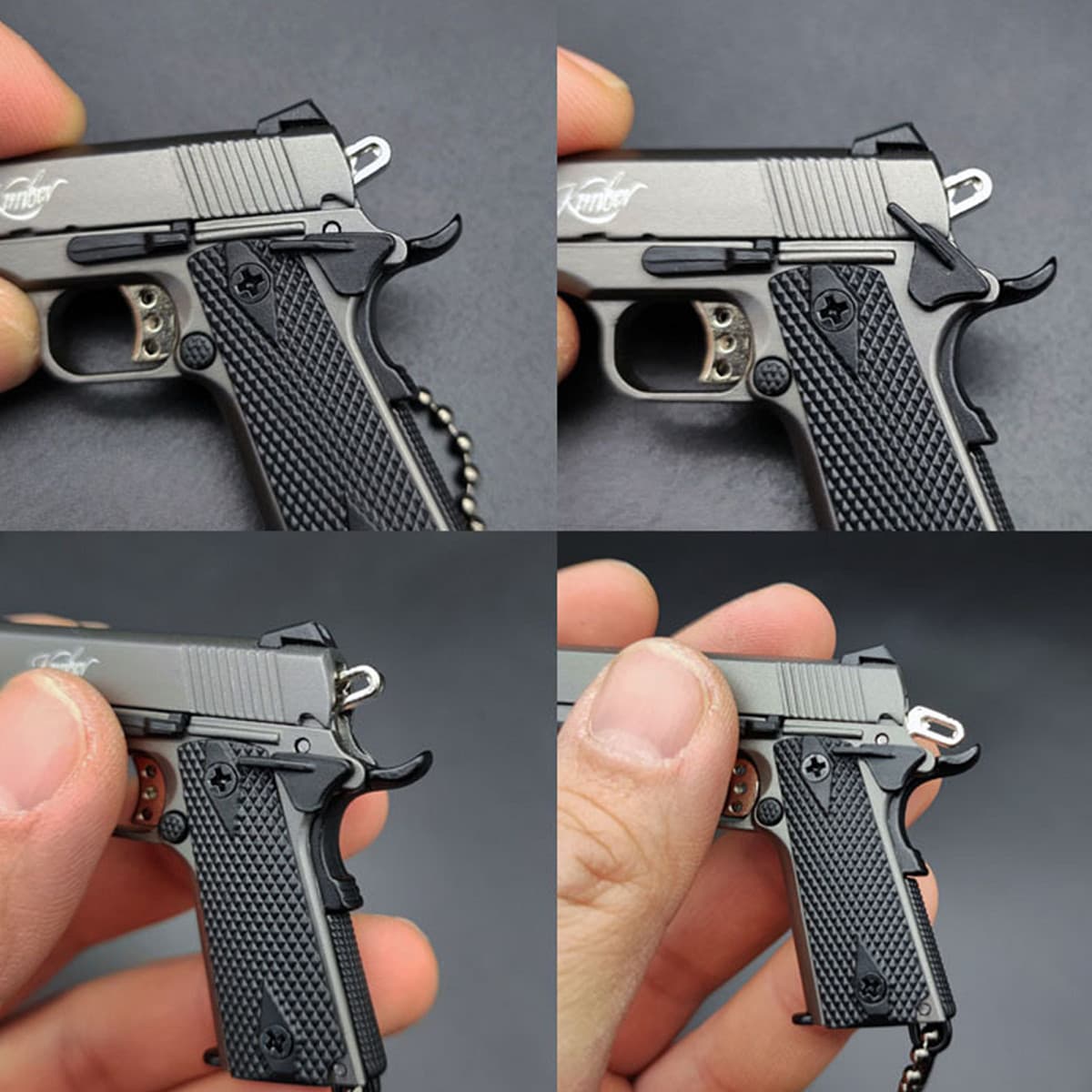 NEW 1:3 Black Mini KIMBER 1911 Gun Pistol Toys Miniature Model Keychain 2