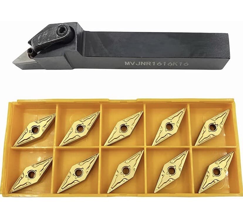 16mm MVJNR1616H16 93° Lathe External Turning Tool Holder +10* VNMG160404 Inserts 2