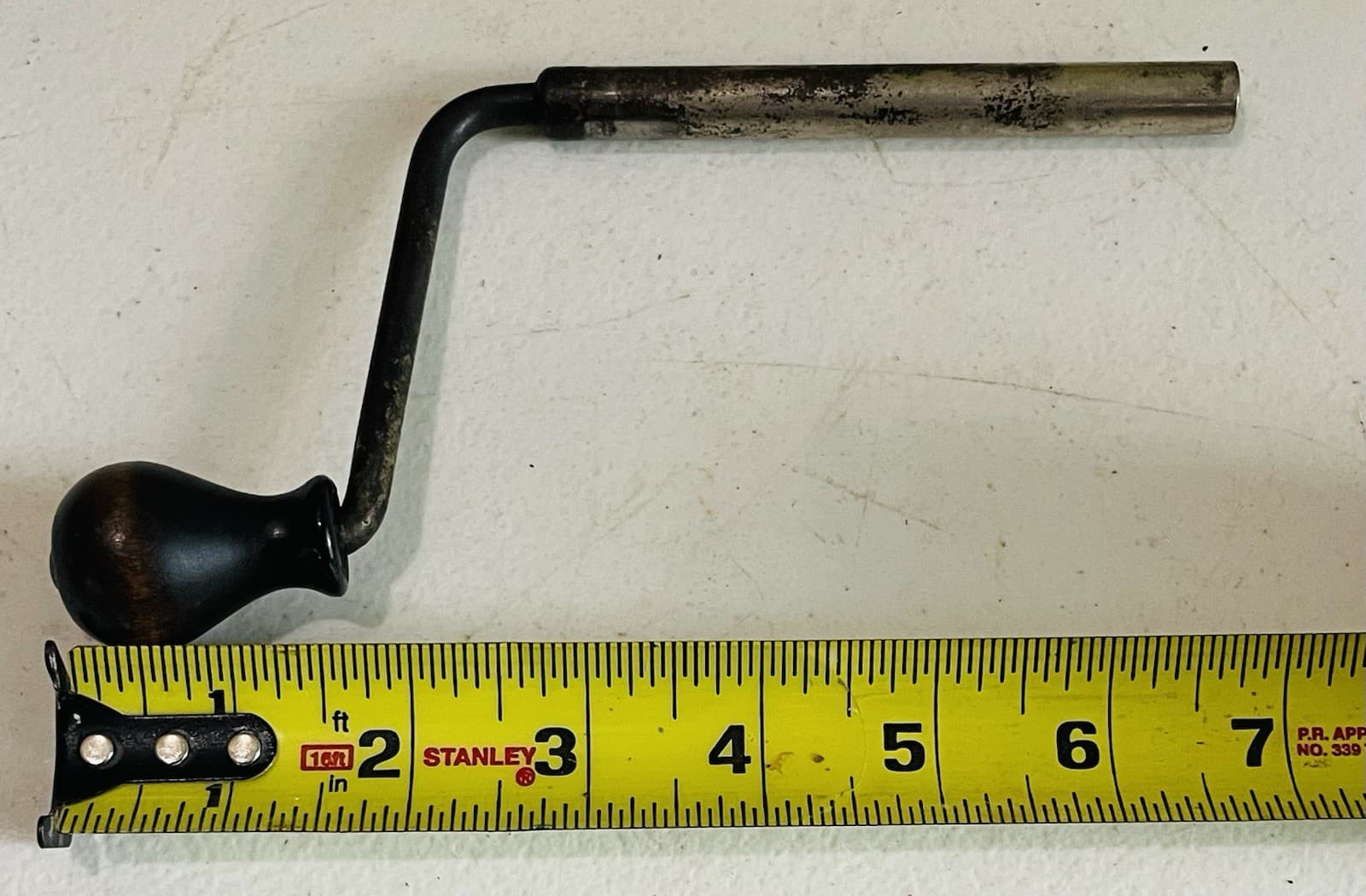 Antique Columbia Disc Graphophone Crank Handle Threaded 7" 5