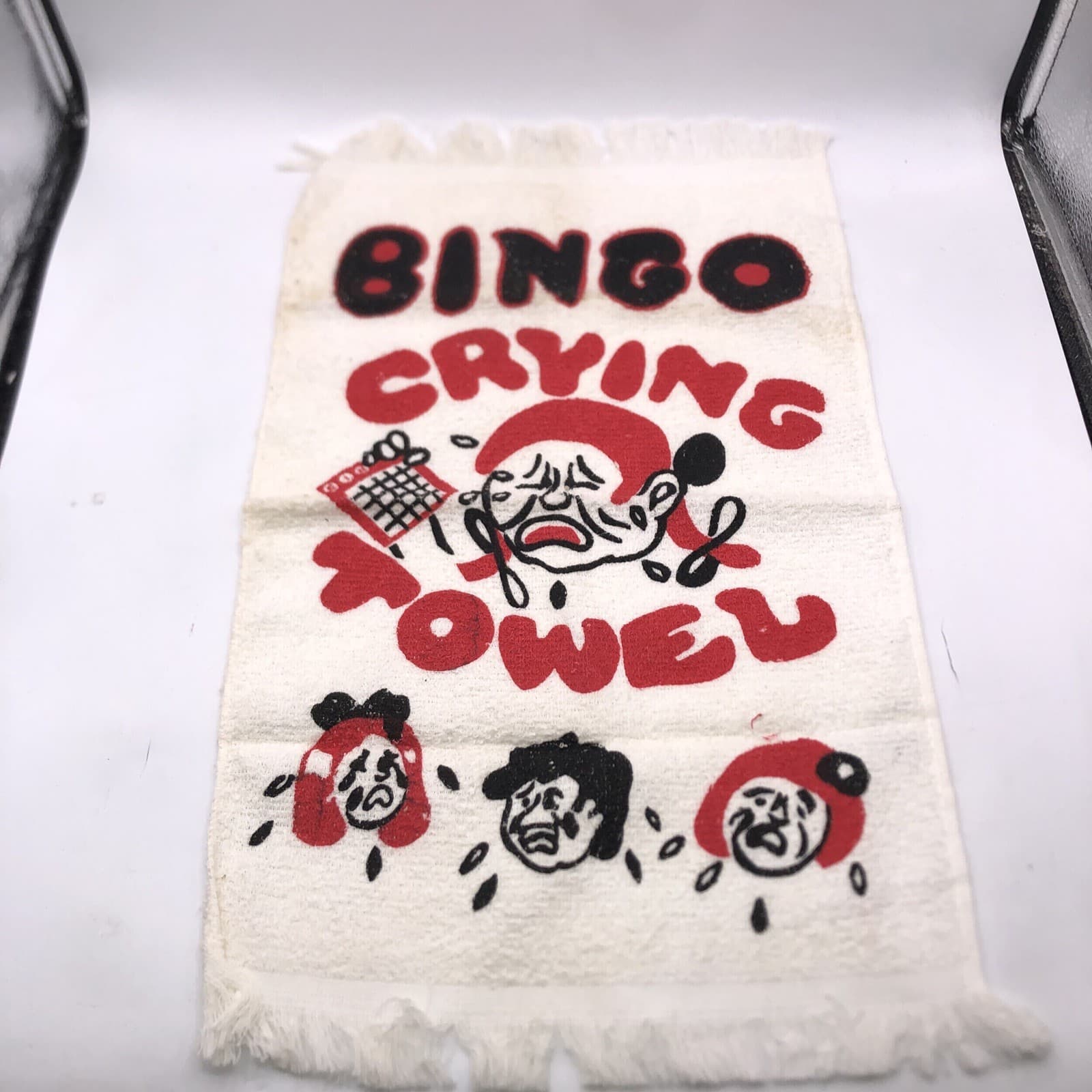 Vintage 18” x 10.5” Novelty Bingo Crying Towel - Made In USA - Free Shipping
