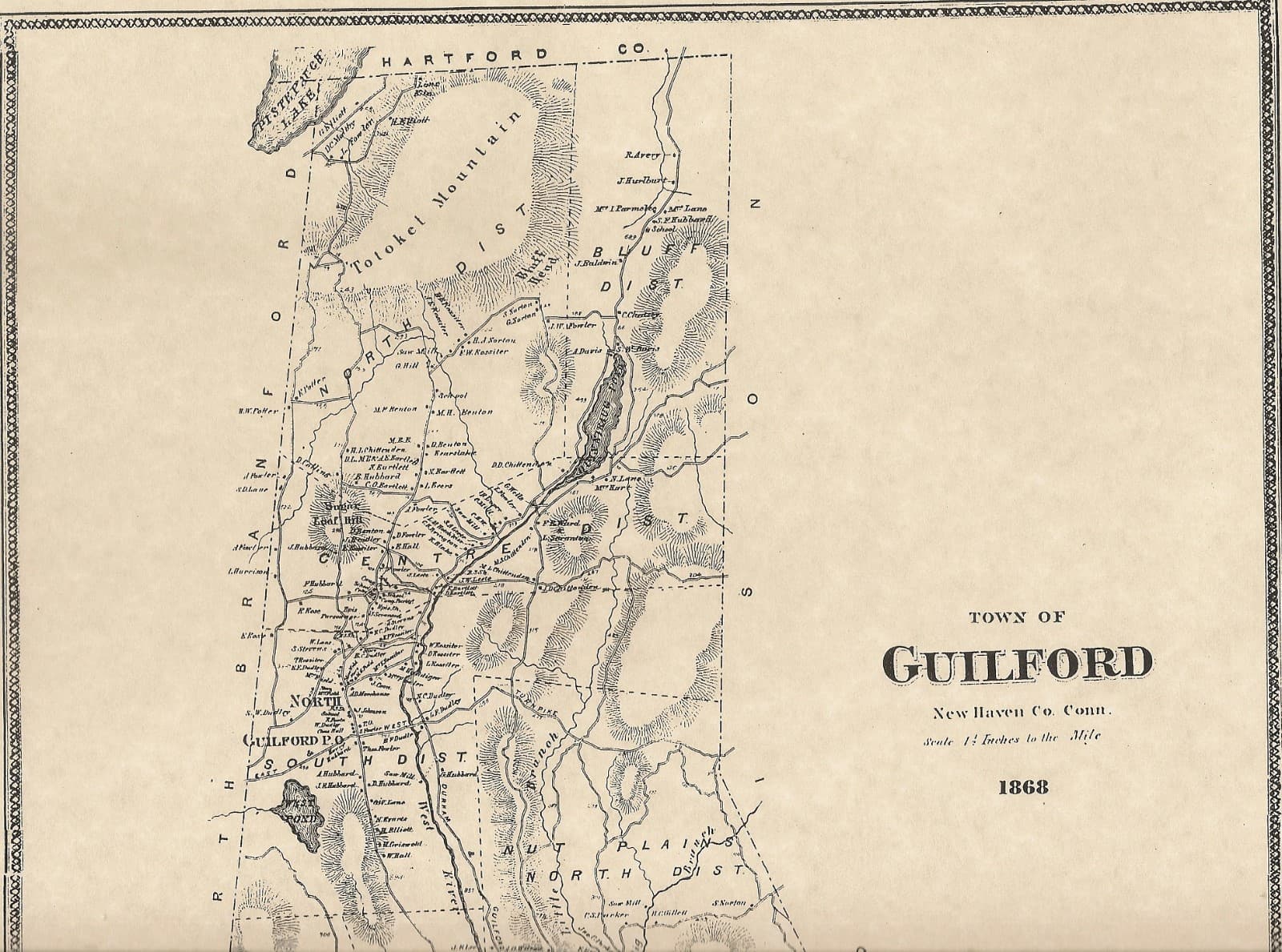 Guilford Sachem Head Leetes Island CT 1868  Maps with Homeowners Names Shown 2