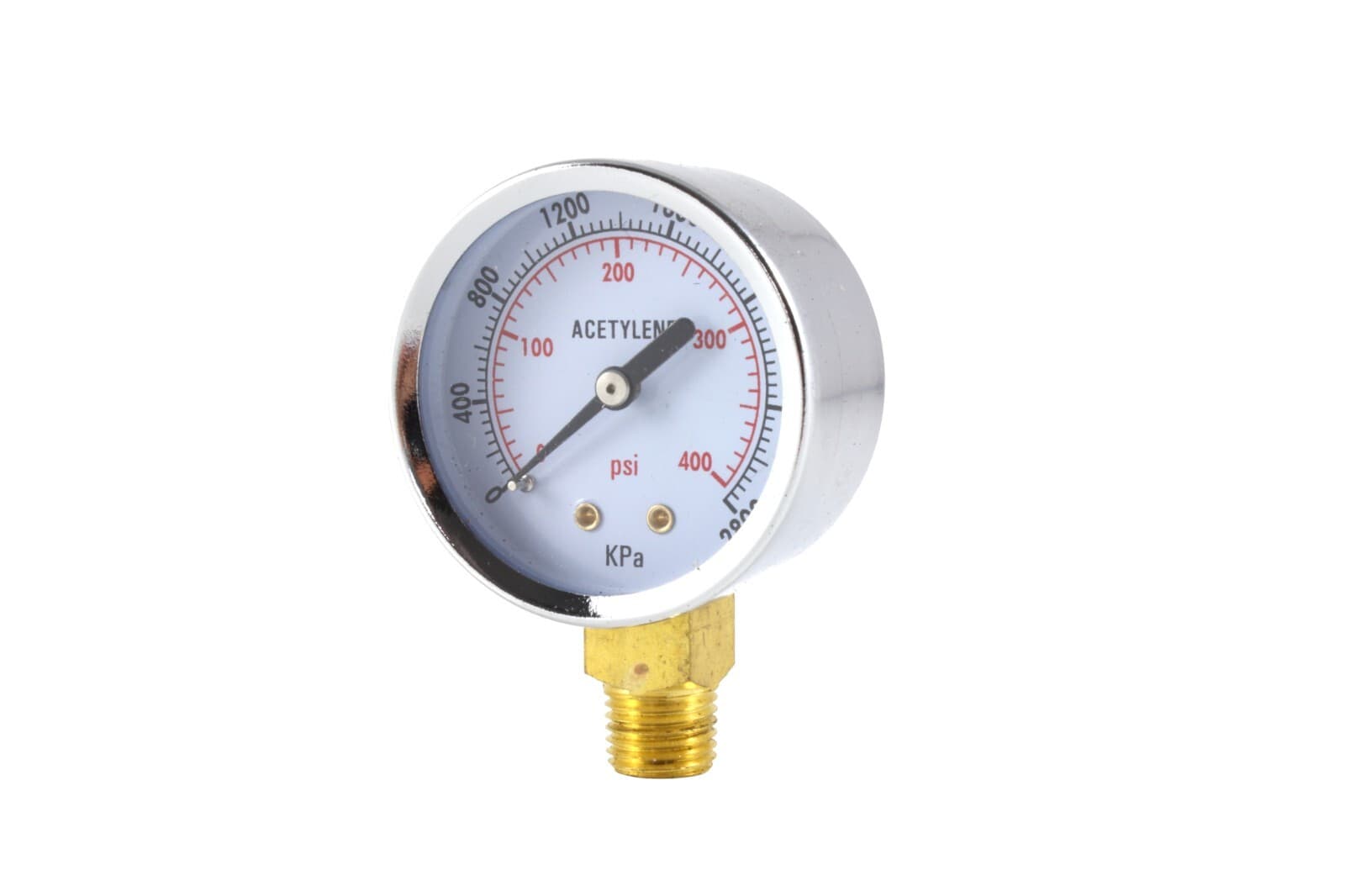 Low and High Pressure Gauges for Acetylene Regulator - 2 inches 1/4"NPT (PAIR) 4