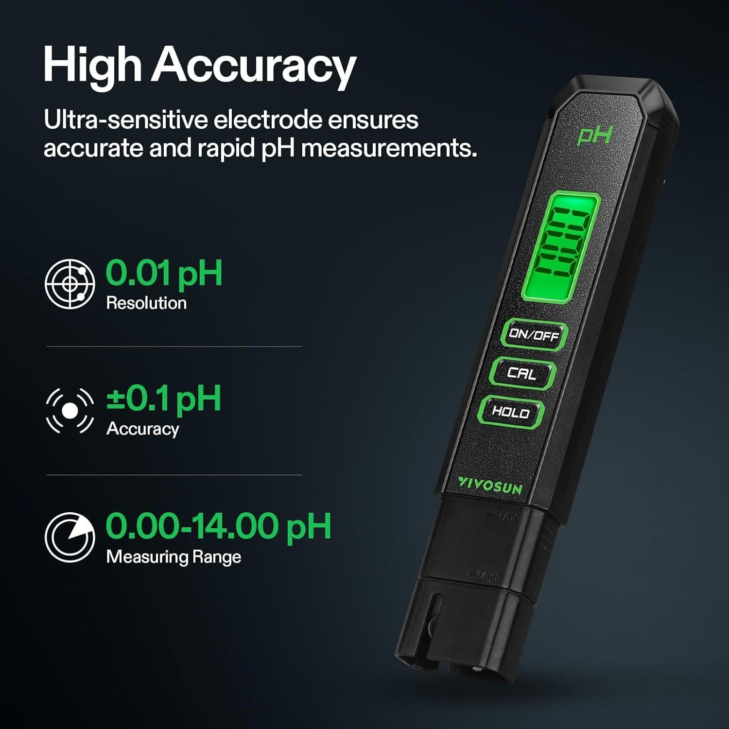 VIVOSUN Digital pH and TDS Meter Kits,0.01pH High Accuracy Pen Type,UL Certified 2