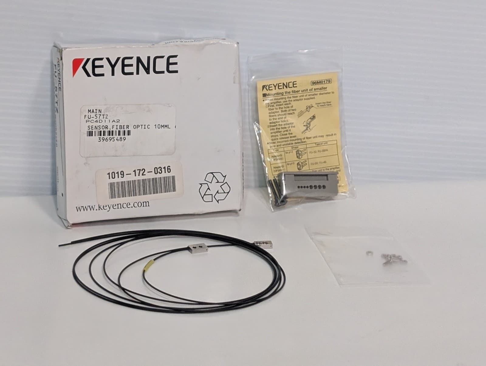Keyence FU-57TZ Fibre Unit Thru Beam Fiber Optic Sensor Cable 1mm Unit Diameter 2