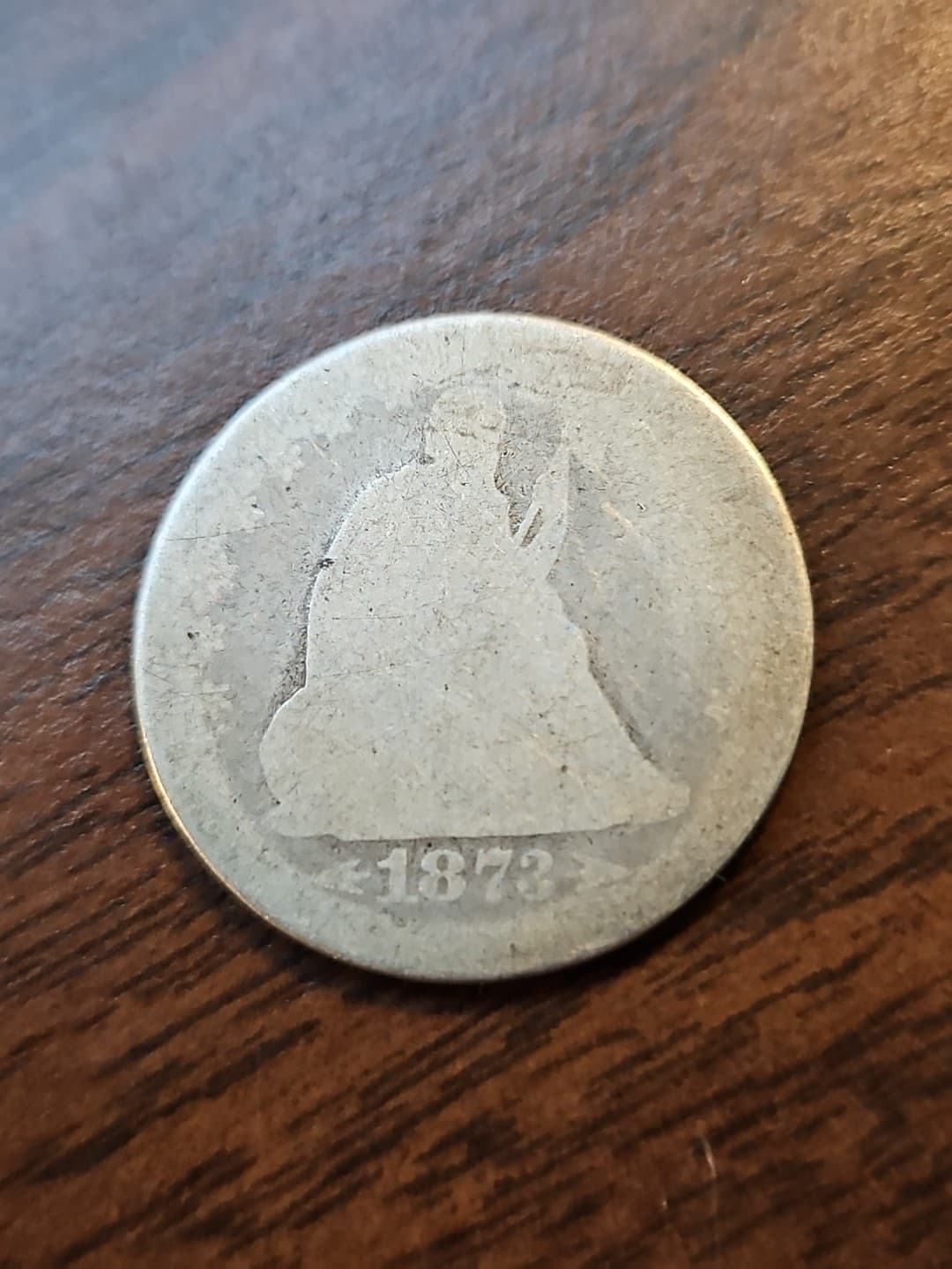 1873 25C Seated Liberty Quarter With Arrows  2