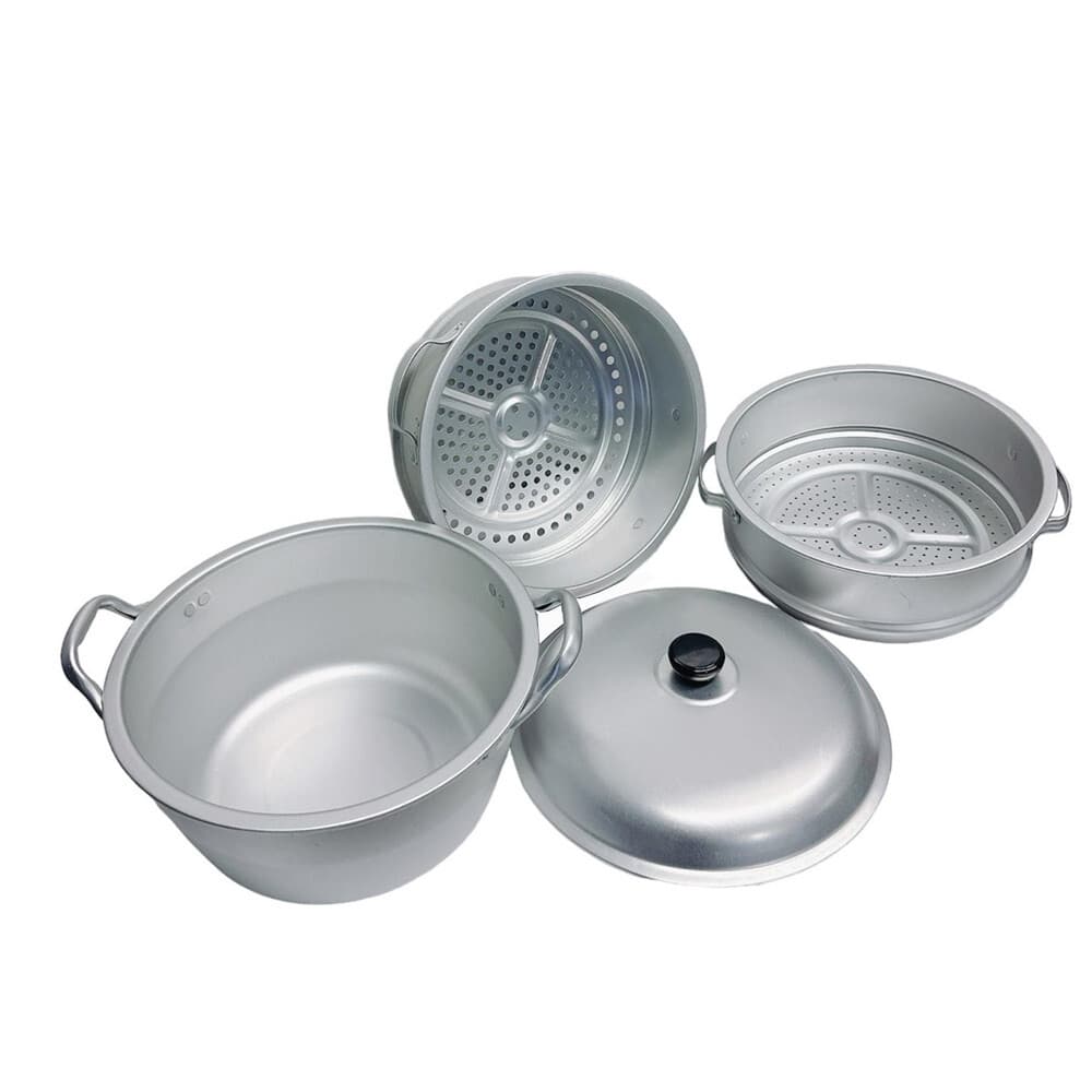 12"/30CM 3 Tier Aluminum Steamer Large And Small Hole Cookware 3 Layers Steamer  5