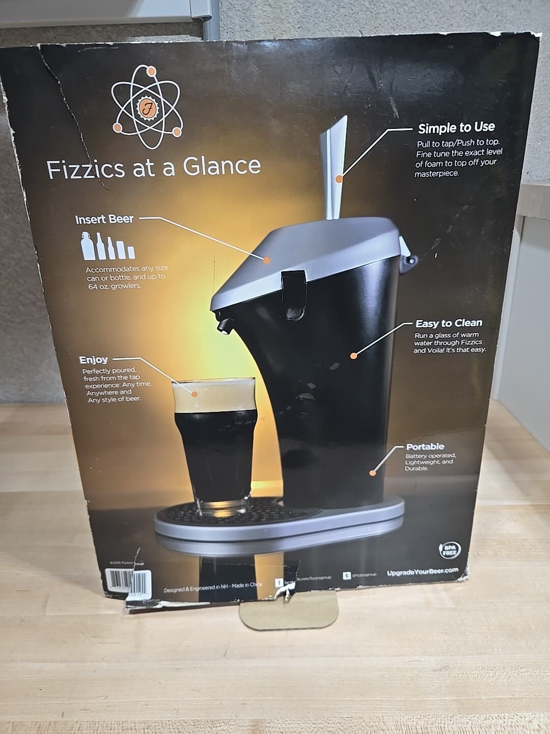 Fizzics FZ101 Portable Beer Enhancement System Micro-Foam Technology Open Box 3