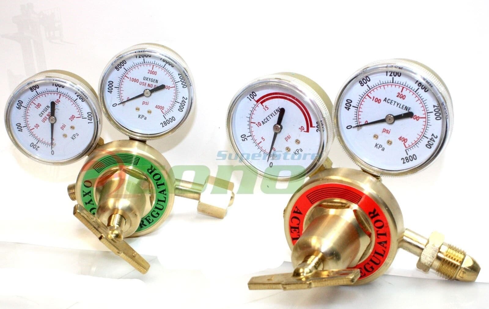 Oxygen Acetylene CGA 540 510 Dual Gauge Gas Welding Regulator  Fit Victor Type 2