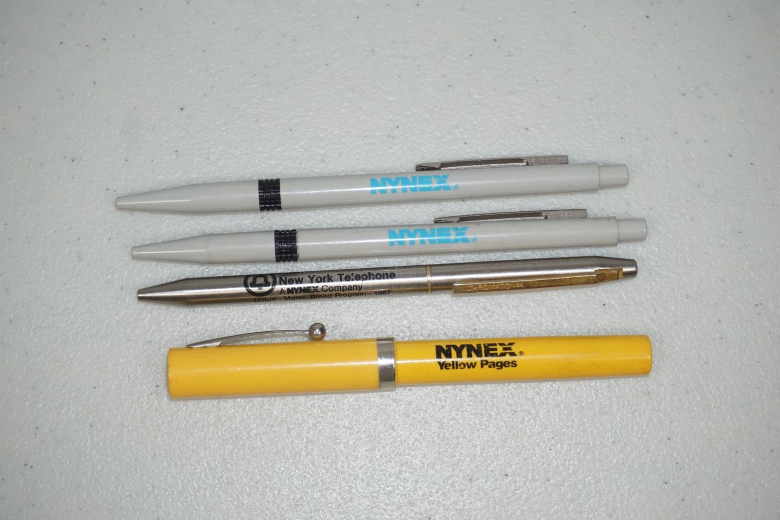 Lot of 4 NYNEX NY Telephone Co. Ballpoint Pens Vintage 1980's (no ink) 2