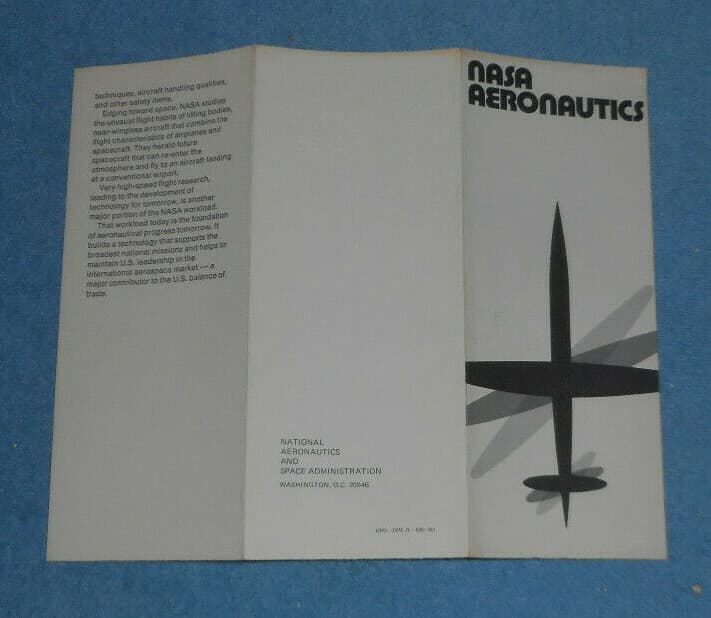 1973 NASA Brochure Aeronautical Research VTOL Airfoil Wind Vortex Diagrams 3