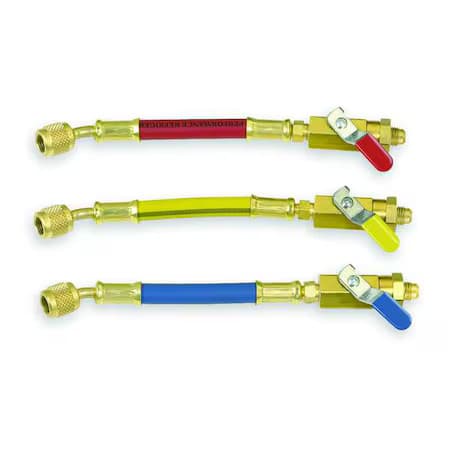 Imperial 800-Mbs Ball Valve Hose Set, 6 In, Red, Yellow, Blue