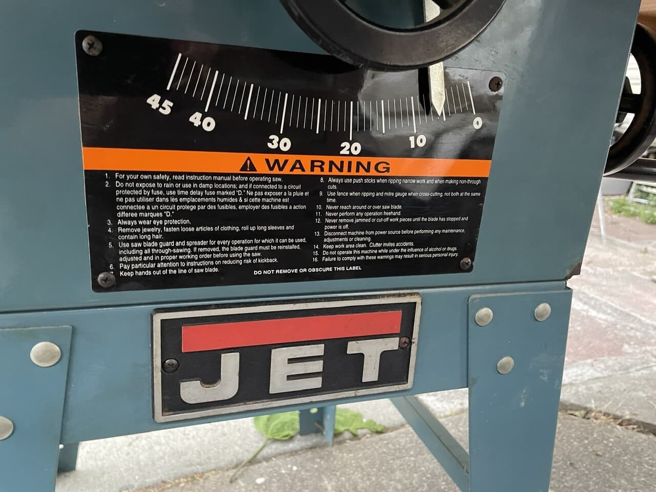 JET 10" table saw 6