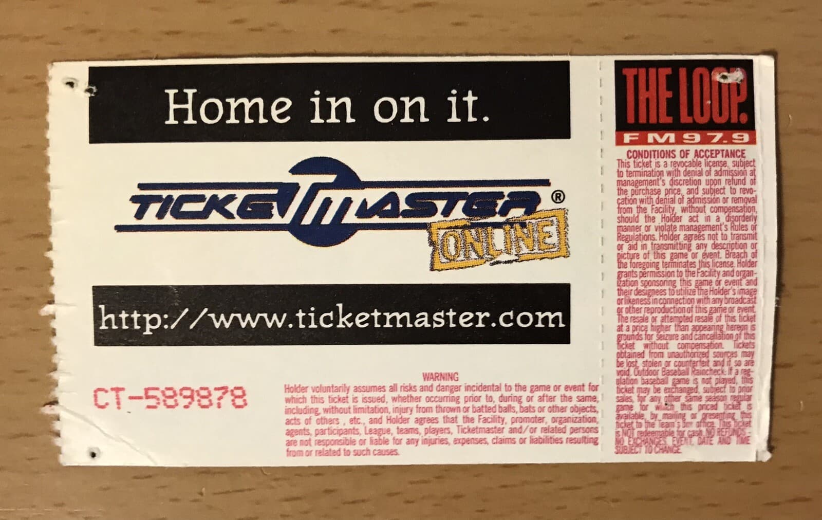 1995 RANCID AND OUT COME THE WOLVES TOUR THE VIC CHICAGO CONCERT TICKET STUB 2