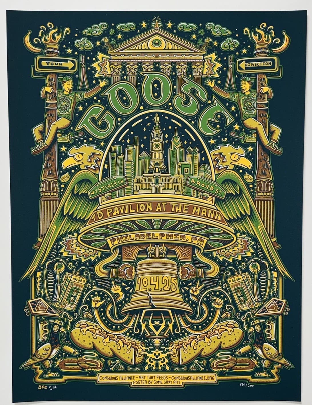 Goose The Band Poster The Mann Philadelphia PA 2025 Show Edtn S/N Official X/200