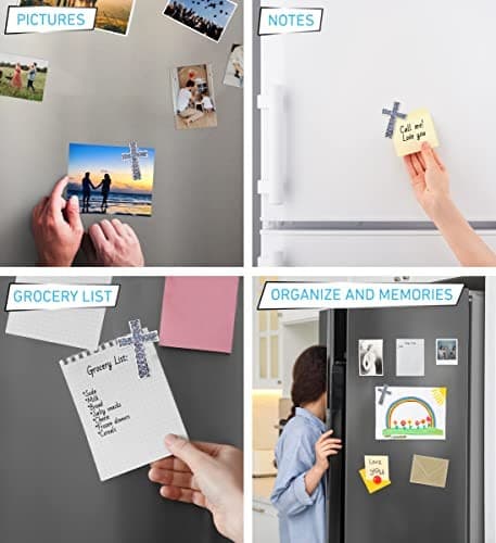 COTA Global Cross Silver Sparkling Rhinestones Fridge Magnet - Christian  4