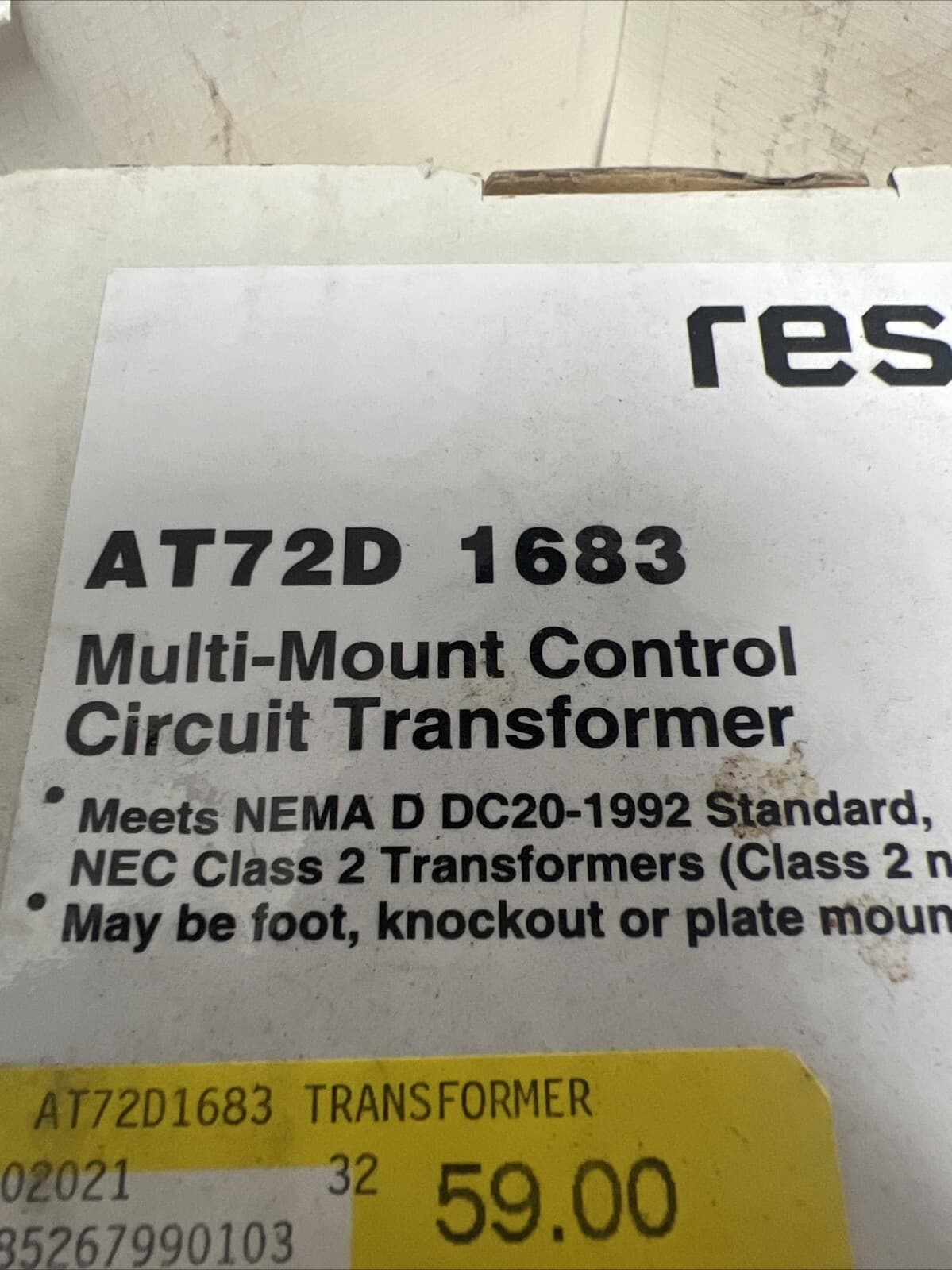 RESIDEO~ HONEYWELL AT72D TRANSFORMER- Multi Mount AT72D 1683 ~ 24V 40VA 2