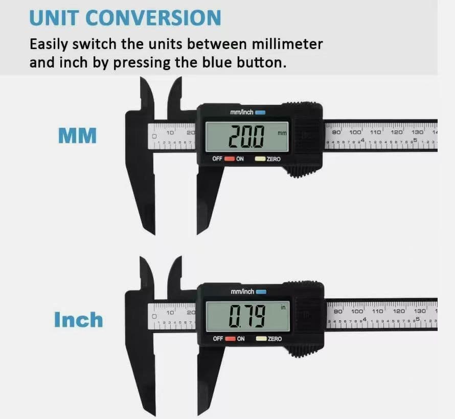 6" 150mm Digital Caliper Micrometer LCD Gauge Vernier Electronic Measuring Tool 6