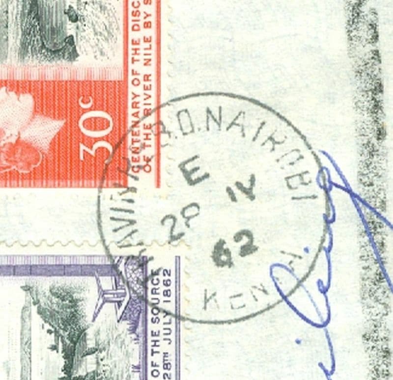 Uganda NILE Centenary on NAIROBI KENYA Cancel Registered FDC Cover to Germany 2