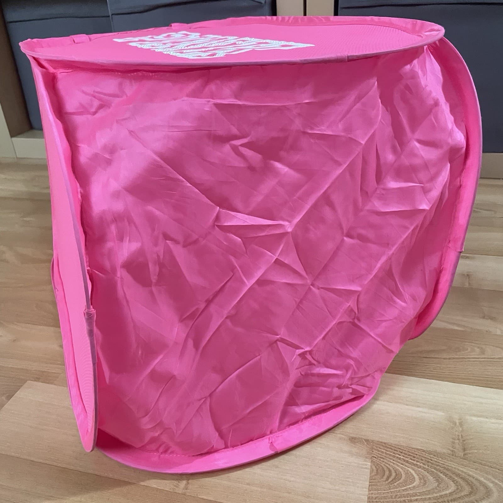 Victorias Secret PINK Pop-Up Mesh Laundry Hamper Basket Collapsable 25” Vintage 6