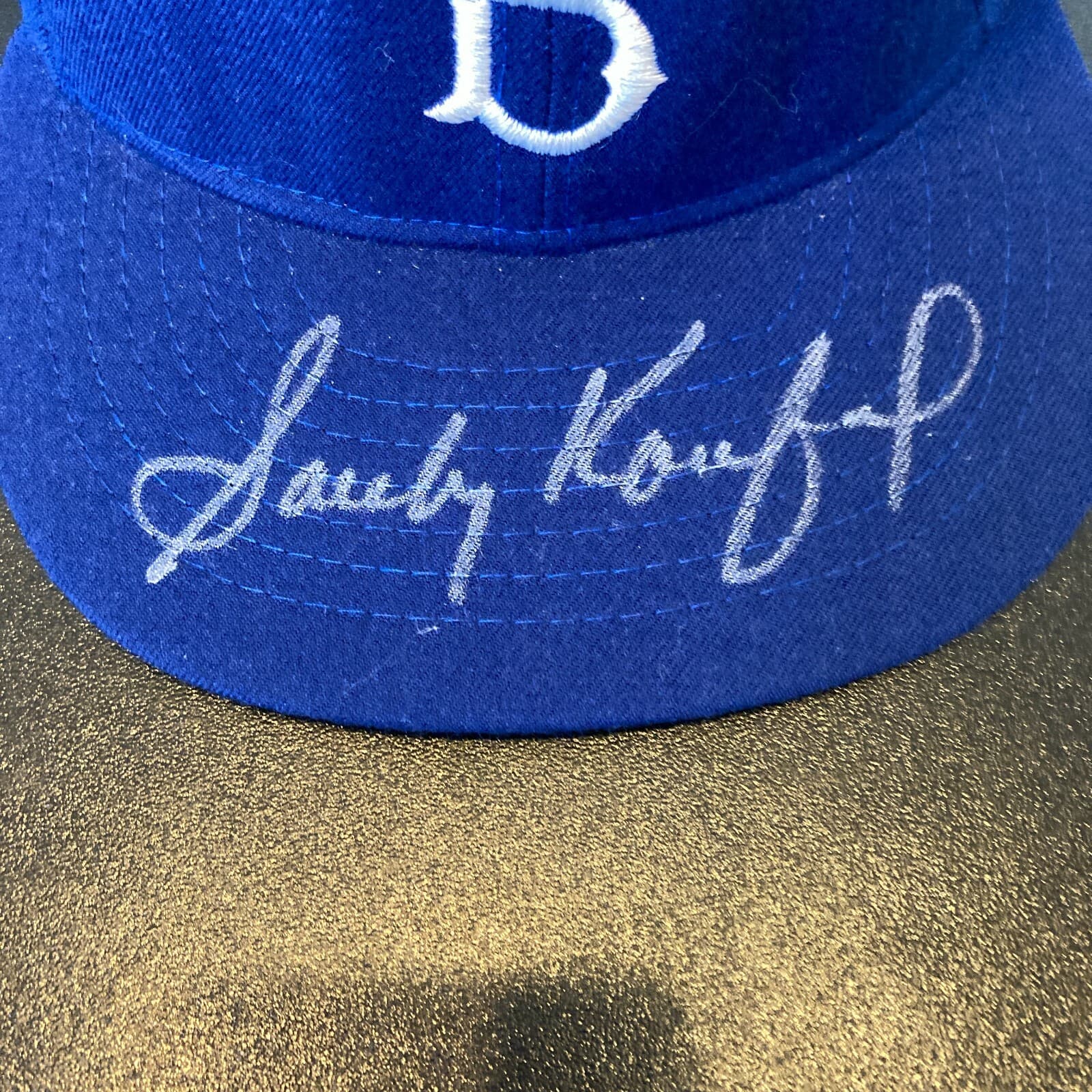 Beautiful Sandy Koufax Signed Brooklyn Dodgers Game Model Baseball Hat JSA COA 4