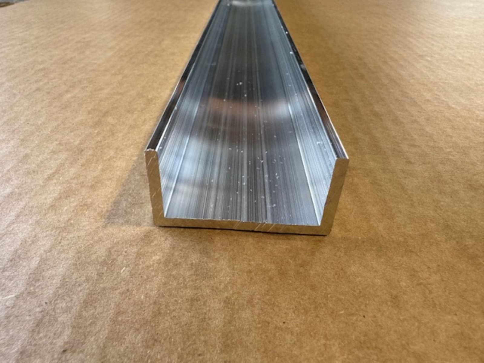 1/8" Thick x 1" x 2" 6063-T52 Aluminum Channel x 5" Long, Sharp Corner Channel