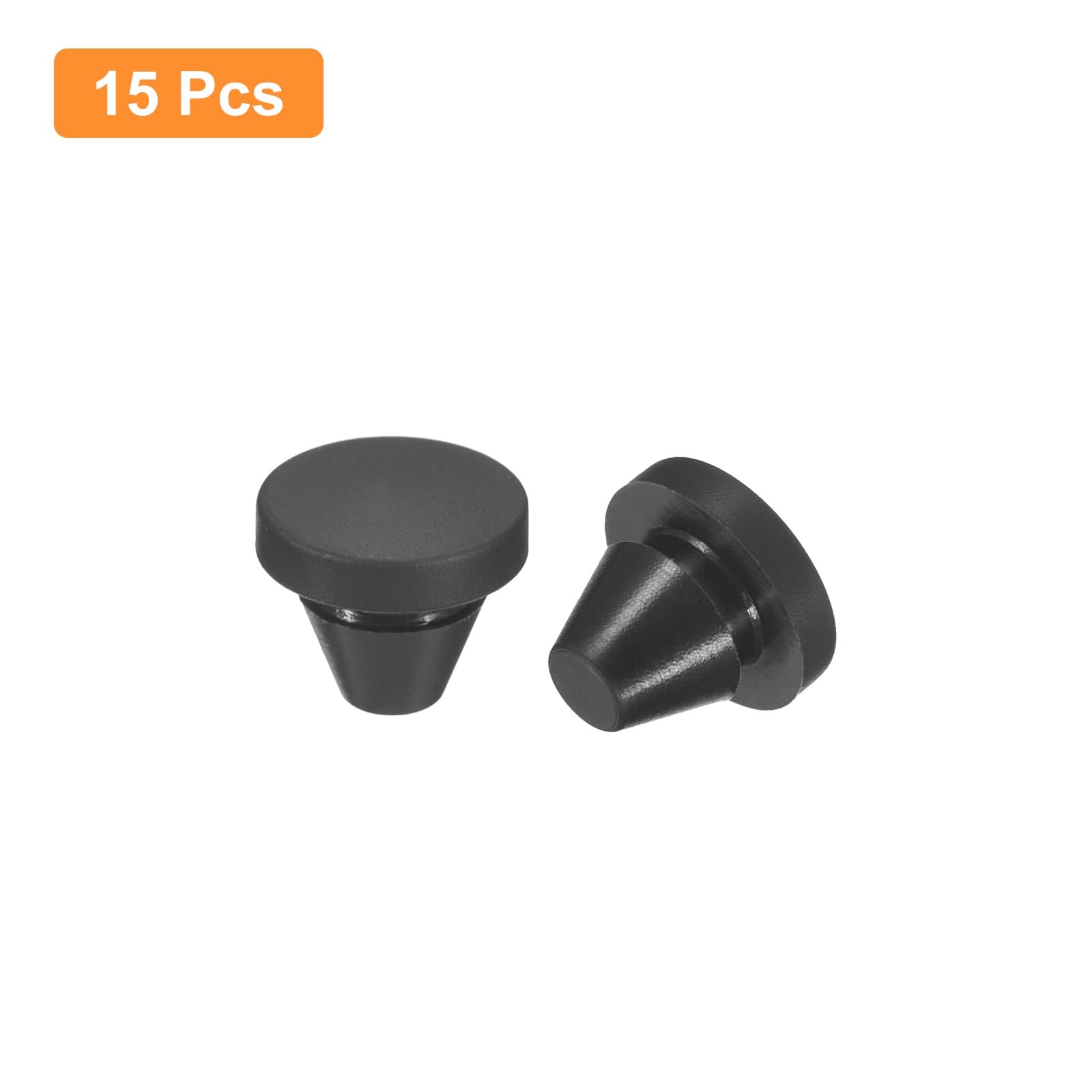 15Pcs Silicone Plugs Rubber Round Hole Plugs for 7-8mm Hole Black 3