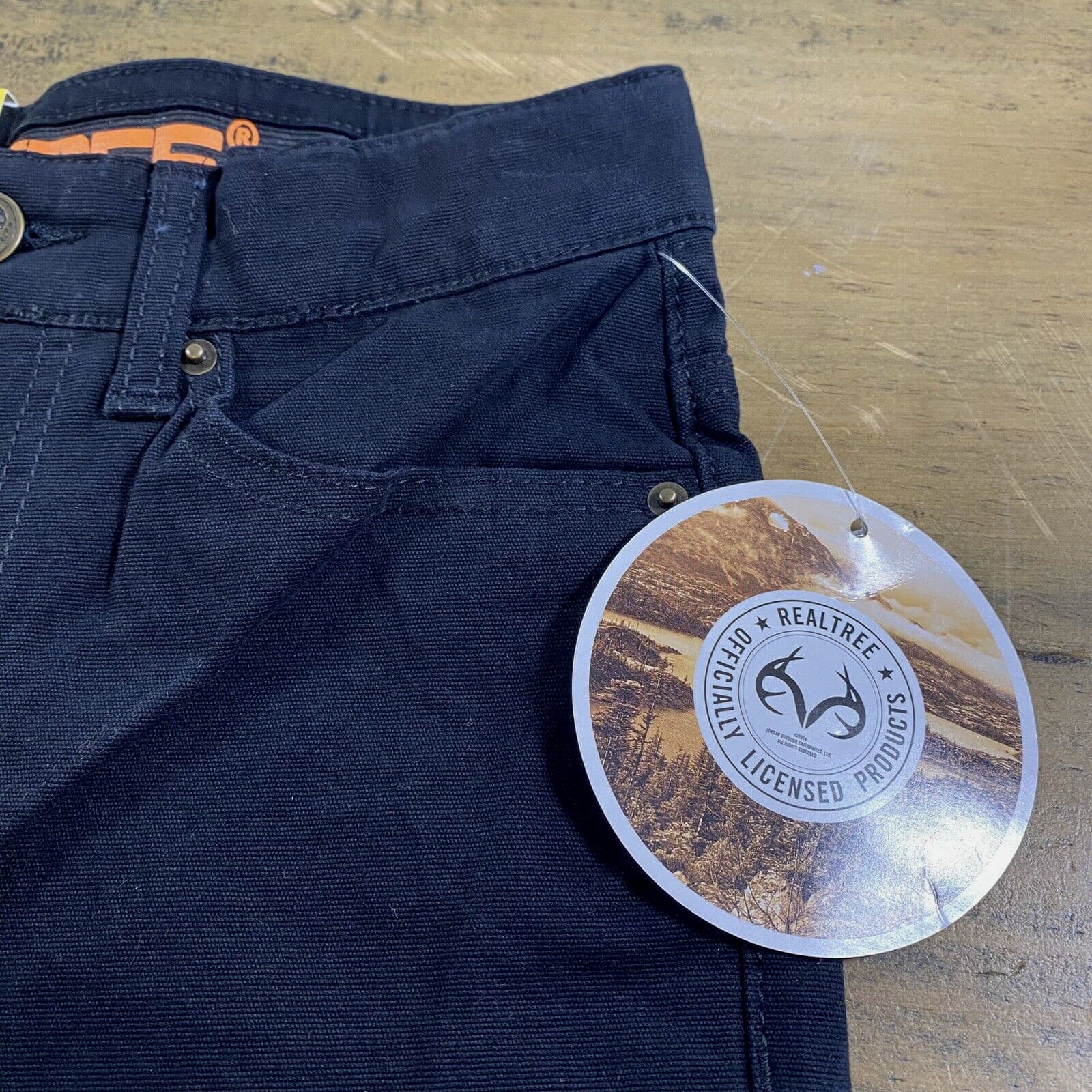 REALTREE Boys/Youth Canvas Carpenter Pants Size Small 7/8 - Black New 3