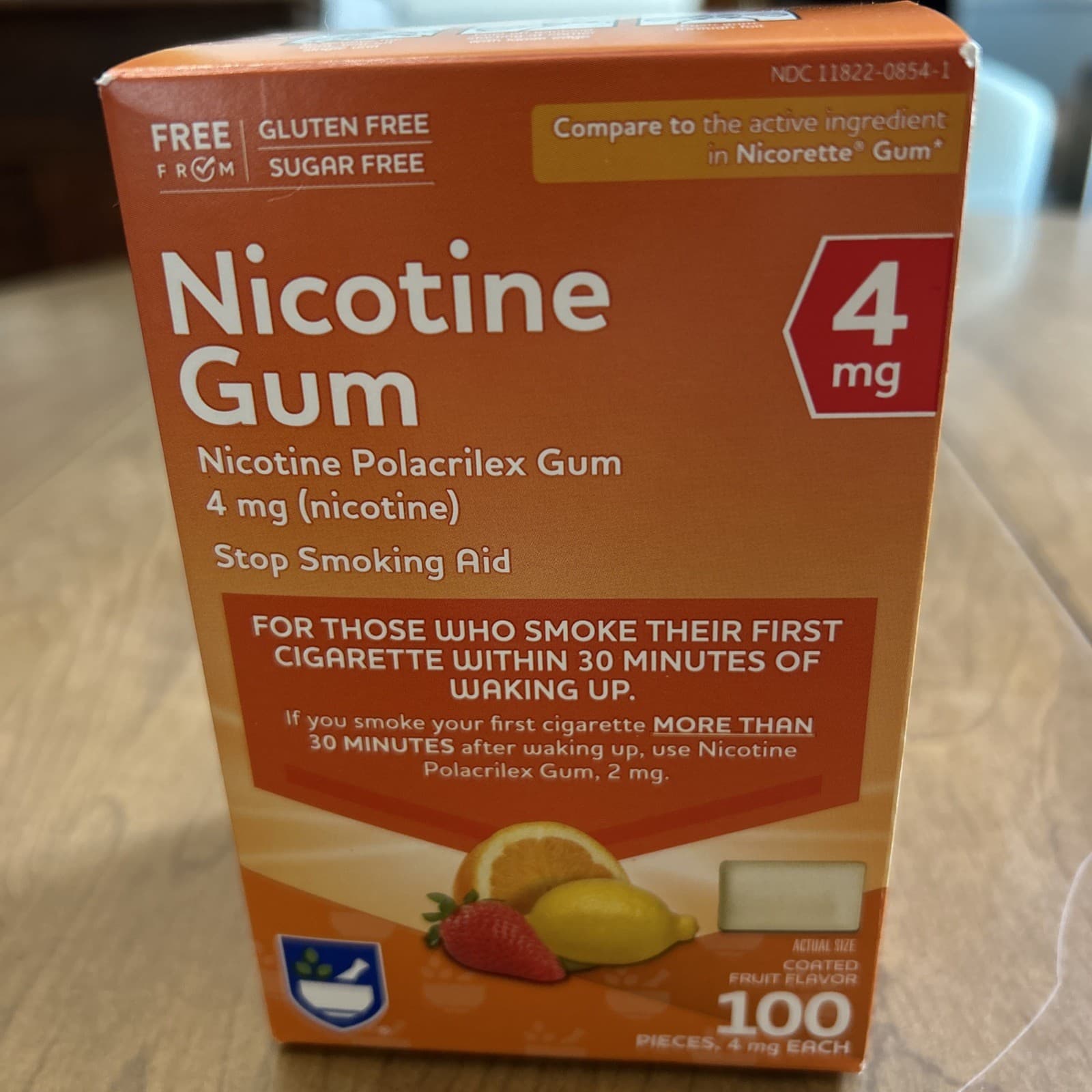 Rite Aid 4mg Fruit Flavor Nicotine Gum 100 Pieces Exp 4/26 Compare To Nicorette