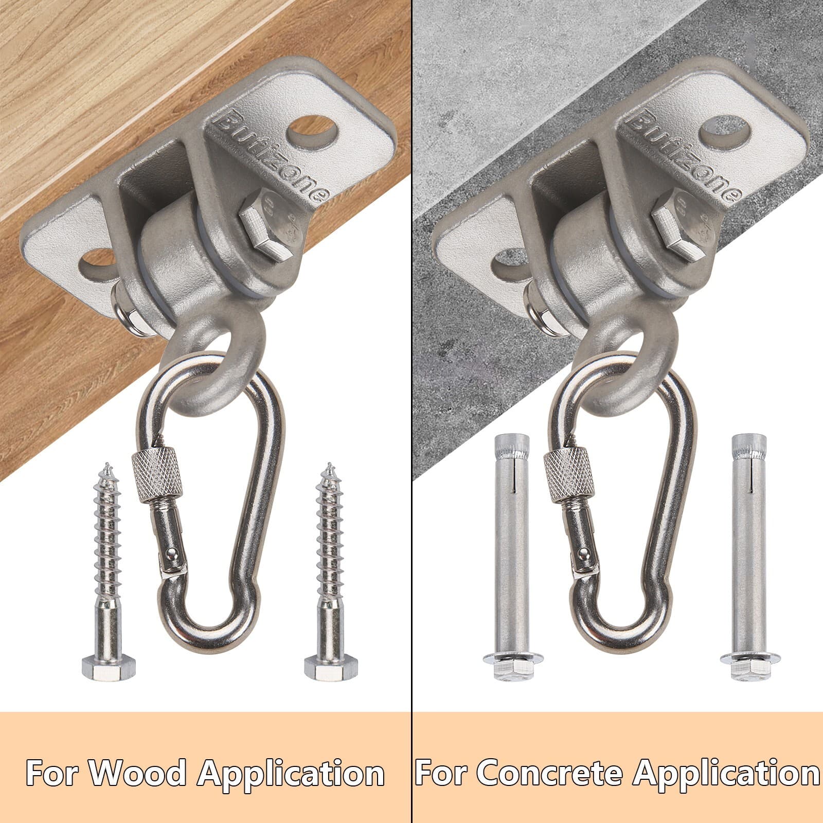 Heavy Duty Swing Hangers 304 Stainless Steel for Wooden Sets Swing Hooks Bracket 4