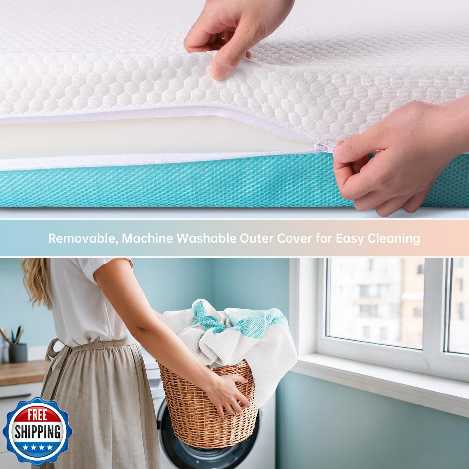 TeQsli Crib Mattress, Memory Foam Toddler Mattress with Breathable Washable C 5