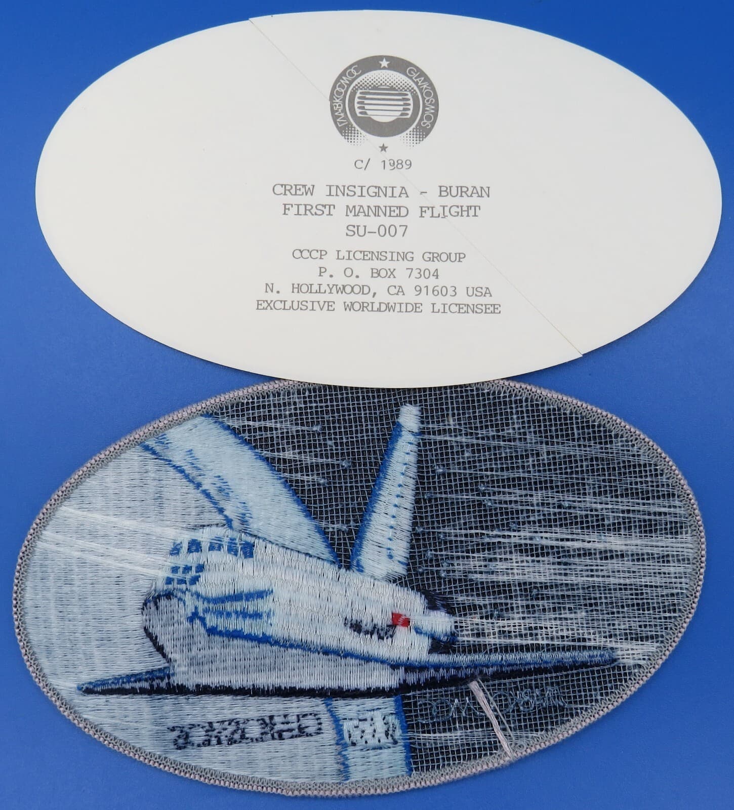 Buran space plane '89 vtg Soviet mission PATCH & STICKER Glavkosmos shuttle NASA 2