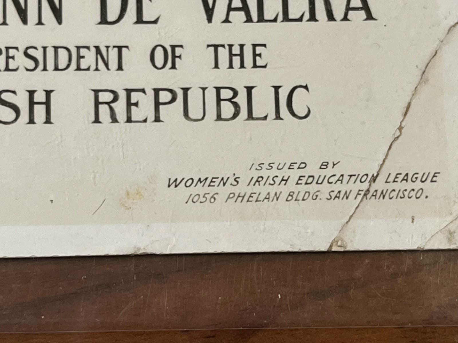 President Eamon De Valera Irish Republic PostCard Woman’s Irish Education League 2