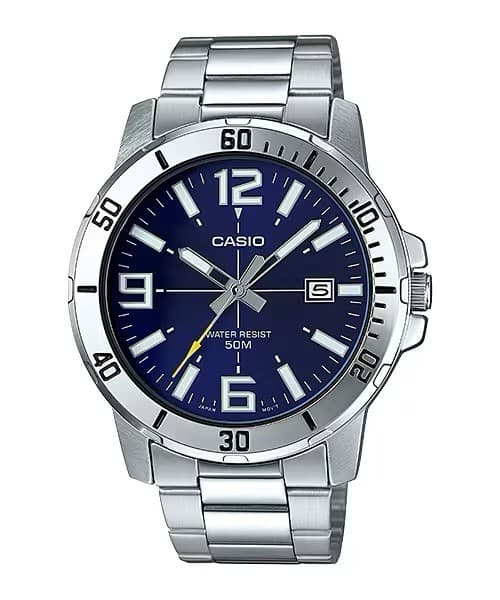 Casio MTP-VD01D-2B Enticer Series Analog Blue Dial Stainless Steel Men's Watch 2