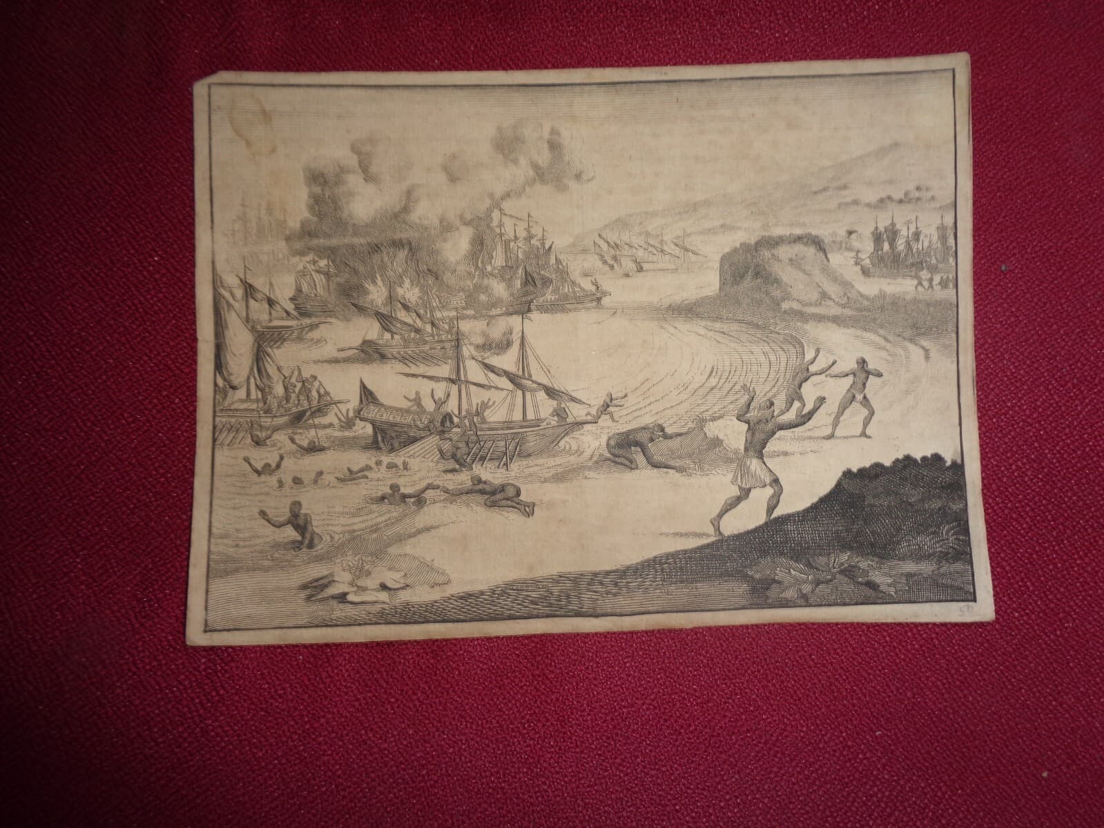 FOUR 1595 ENGRAVINGS & SYNOPSIS OF SIR FRANCIS DRAKE'S 1586 INVASION OF AMERICA 4