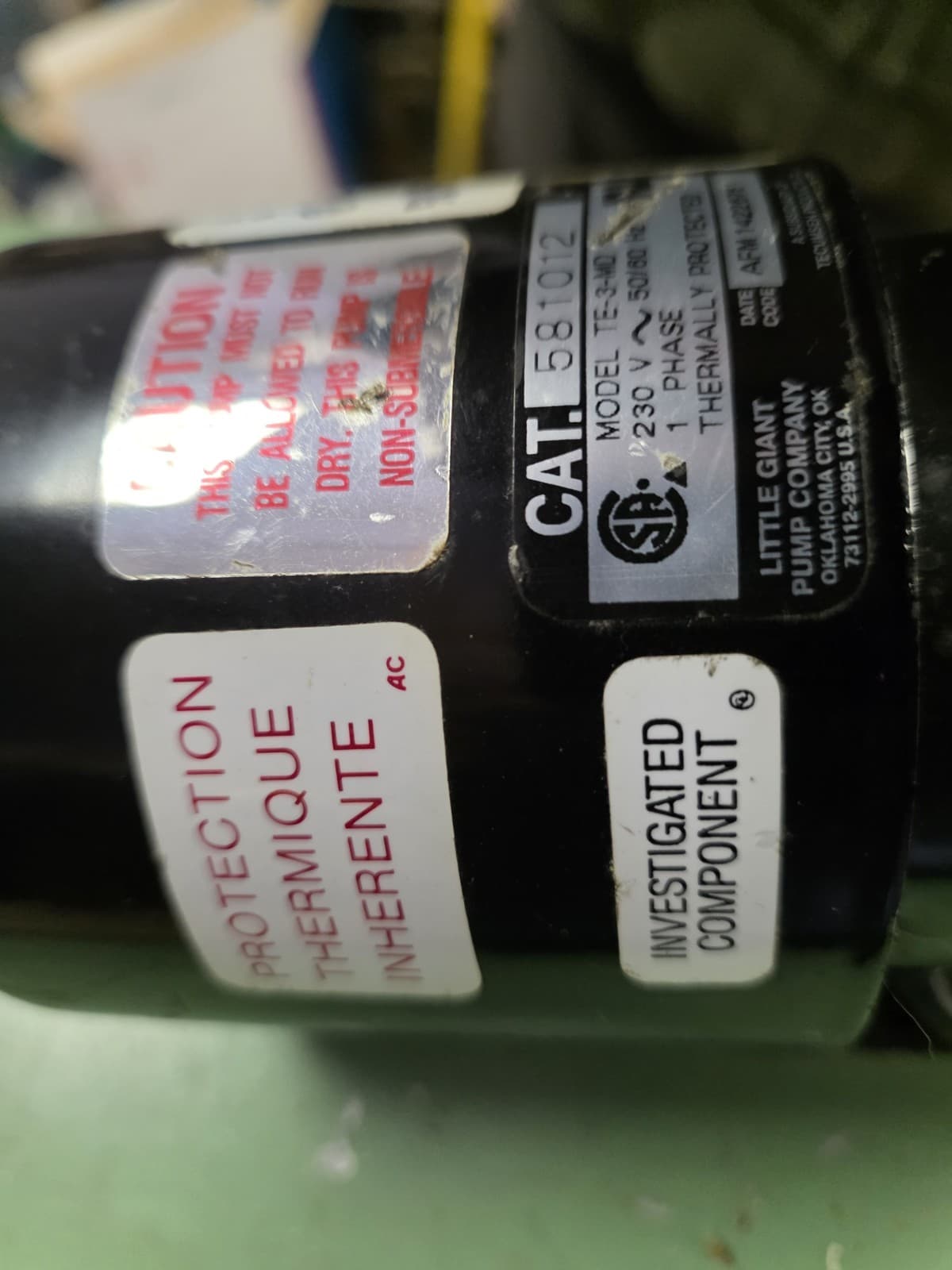 Little Giant TE-3 MD Magnetic Drive Pump 230v 4