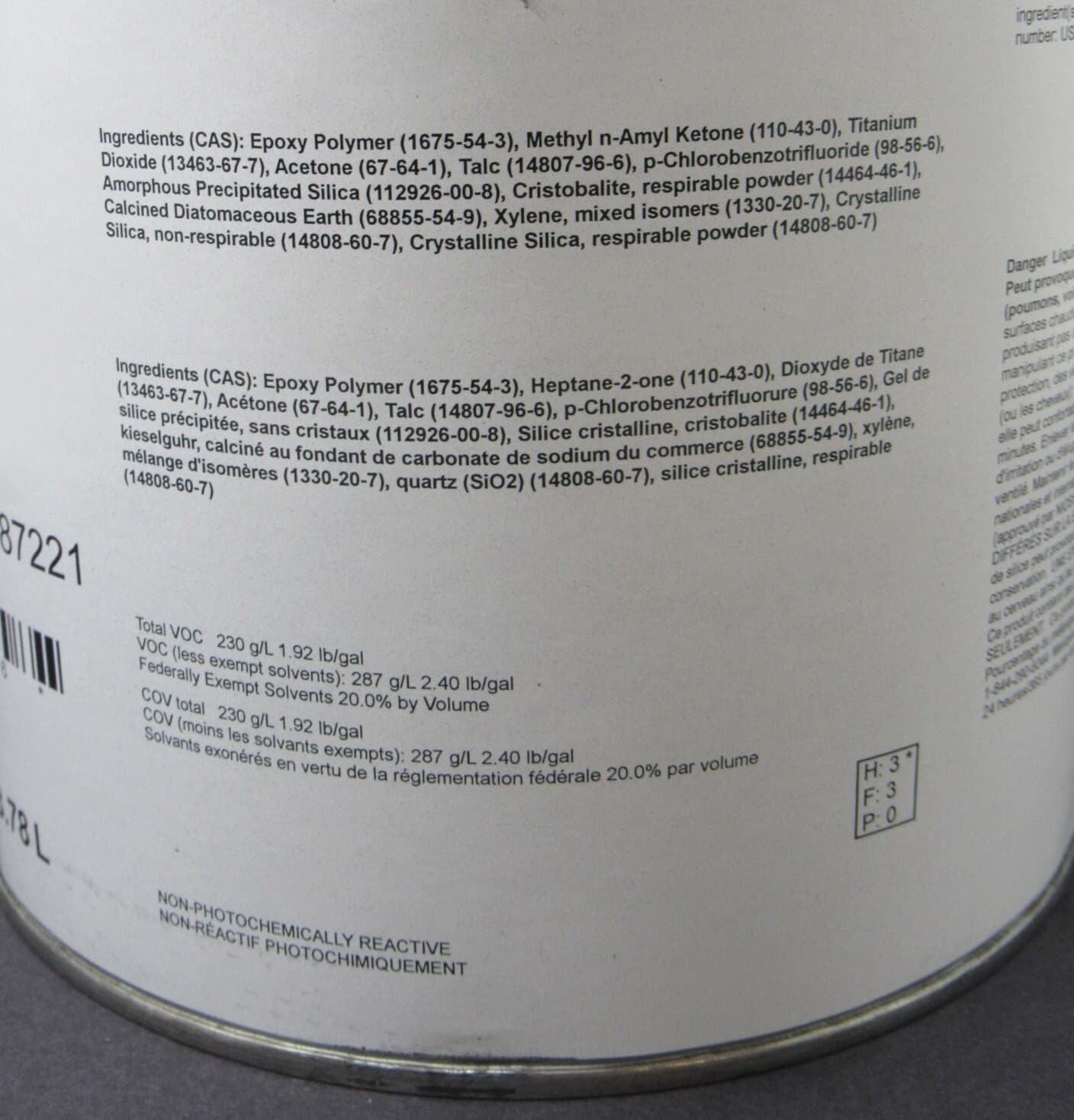 Sherwin Williams 1 Gallon F92W00225 MIL-PRF-22750G, TYPE II, WHITE Epoxy Coating 5