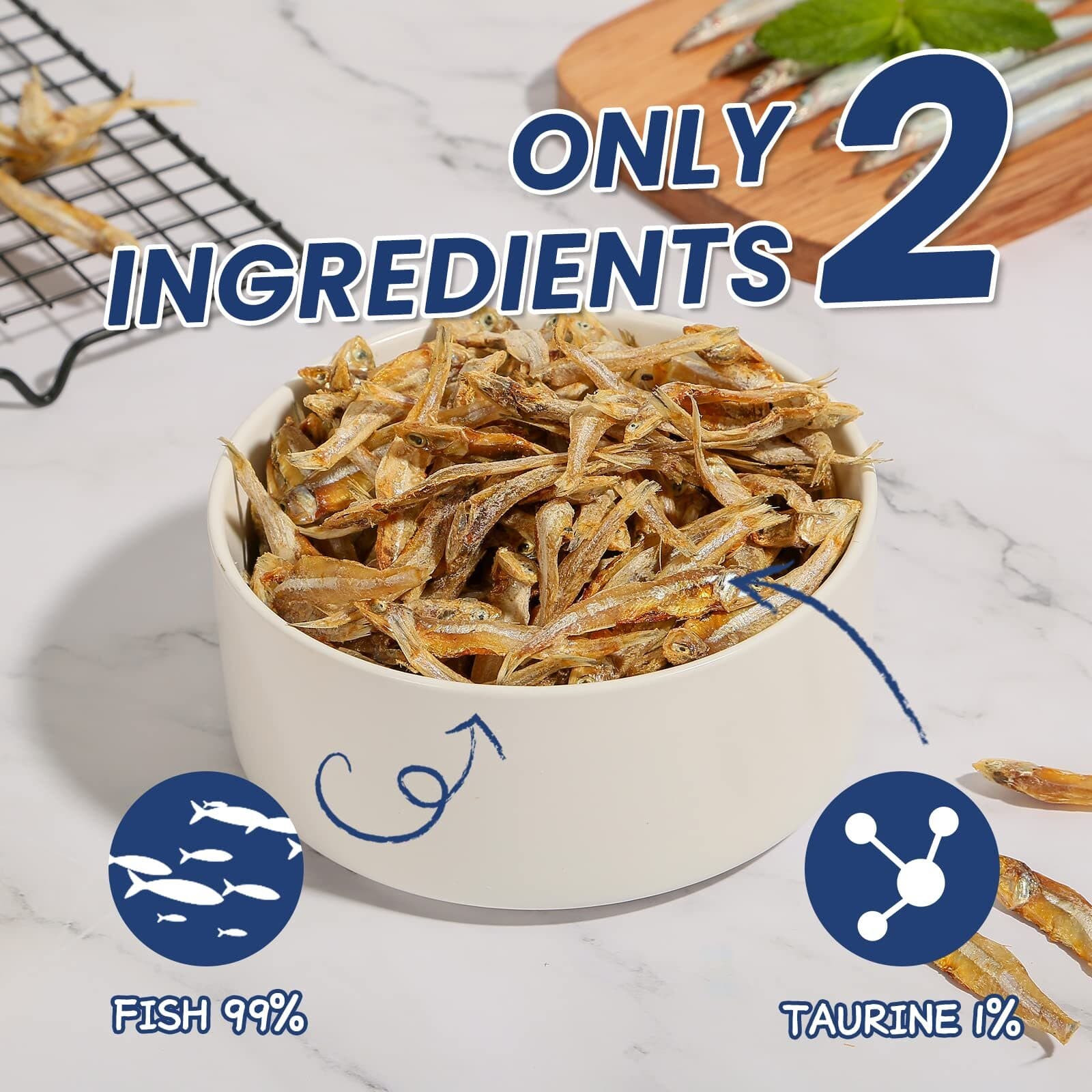 Whole Fish Treats for Dogs Cats, Air Dried -100% Wild-Caught Fish Treat, Only... 3