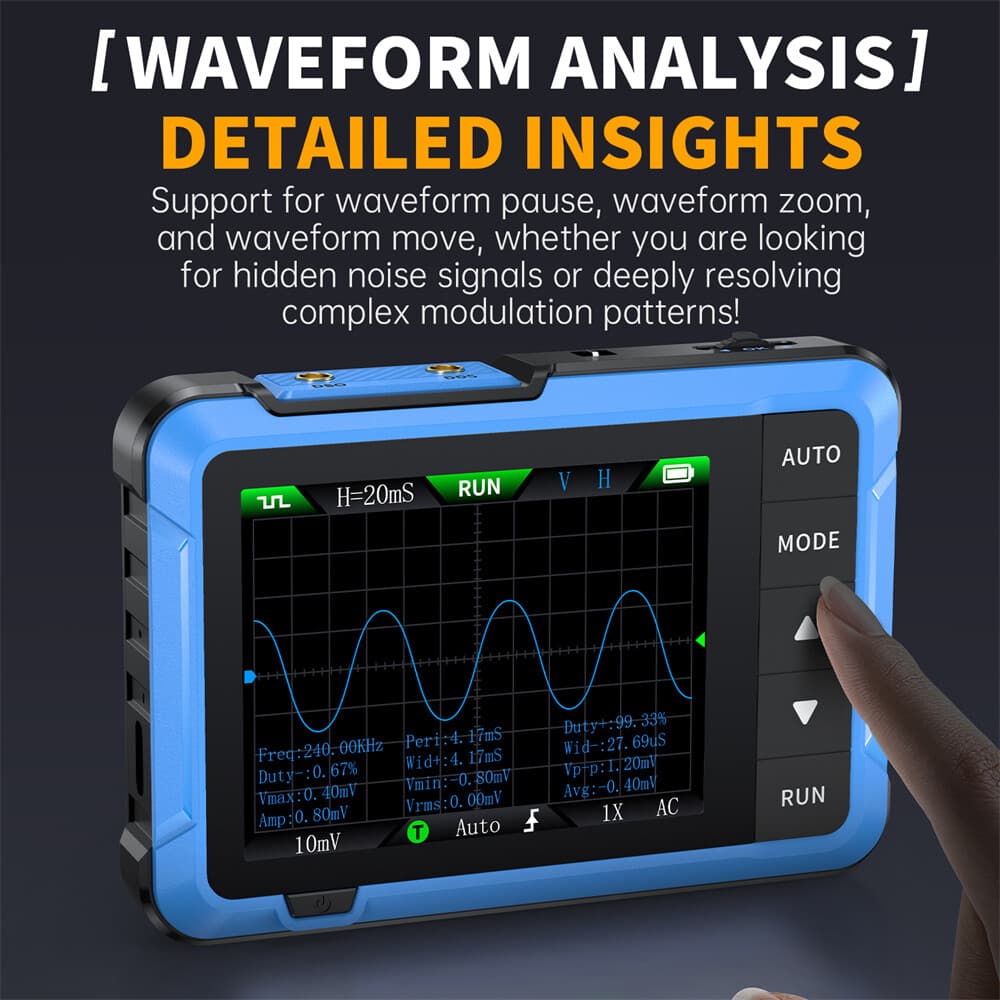 FNIRSI DSO510 2 IN 1 Handheld Digital Oscilloscope Signal Generator 48MS/s 10MHz 3