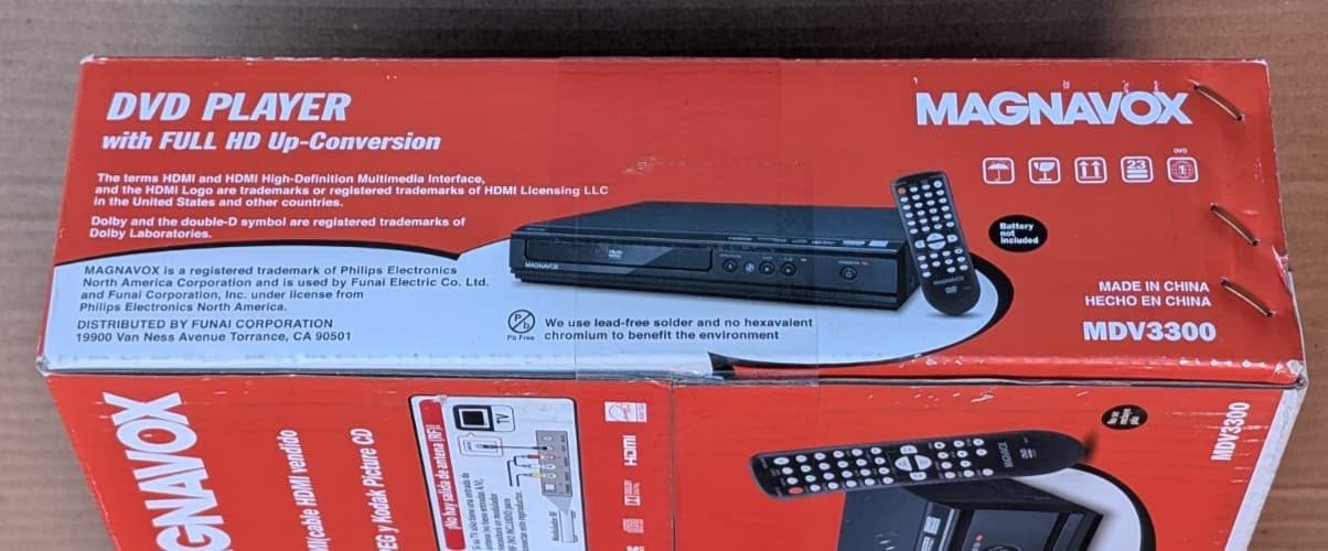 MAGNAVOX MDV3300 DVD PLAYER REPRODUCTOR FULL HD UP-CONVERSION HDMI - NEW, SEALED 5