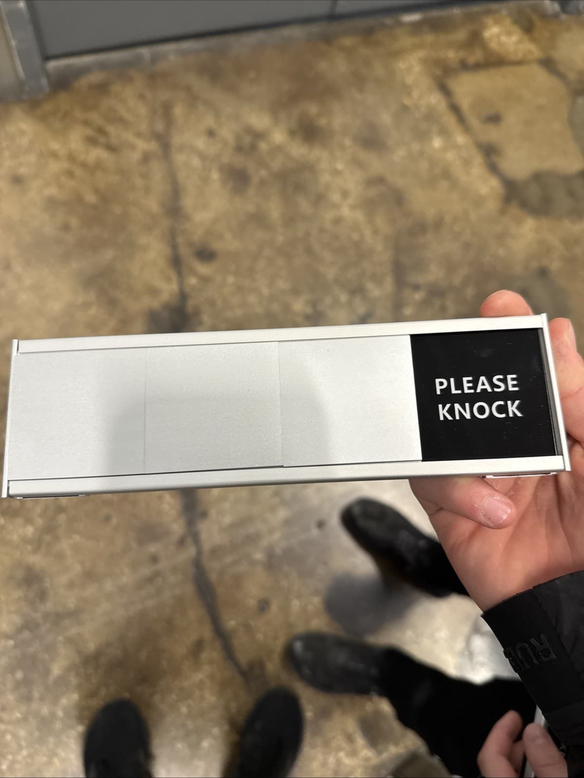 Office Door Sign,Privacy Sliding Message Sign,Do 5 Options-Acrylic-All Black 4