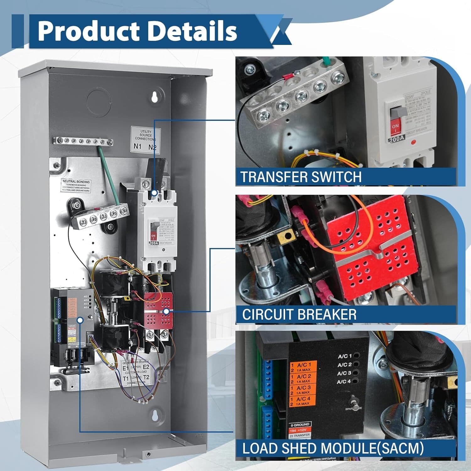 200 Amp Automatic Transfer Switch 120/240V NEMA 3R Aluminum Enclosure 5