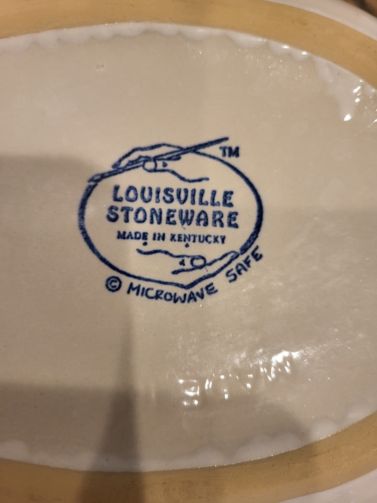 Corgi Louisville Stoneware  Corgi Dogs Signed Tulips Flowers Serving Dish 6