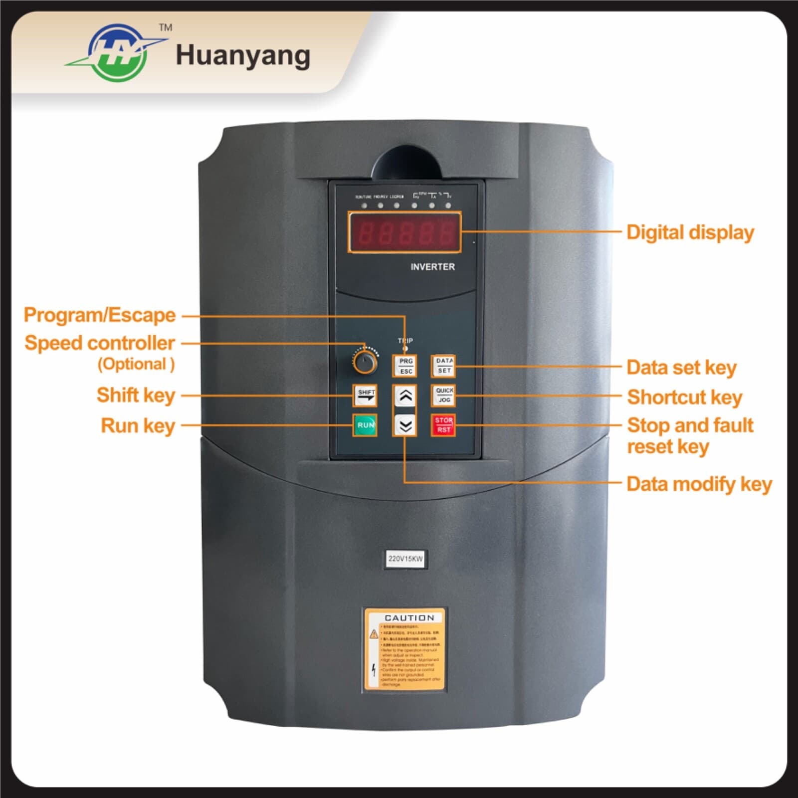 VFD 220V 20HP 15KW Vector Control Variable Frequency Drive Inverter motor CNC 6