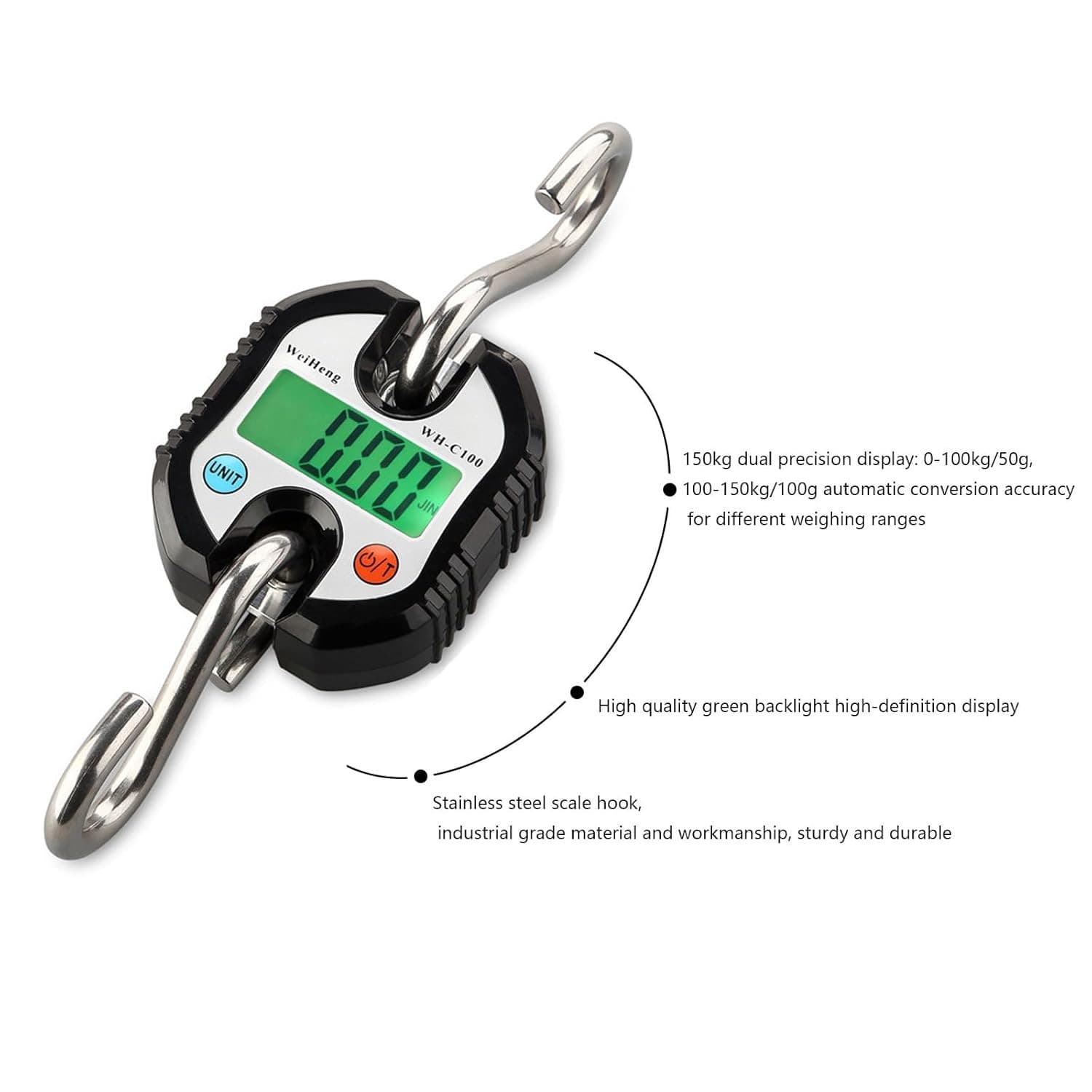 Hoyer Lift Scale for Home Use - Simple and Fast, Maximum Weight 330Lb (Black) 2