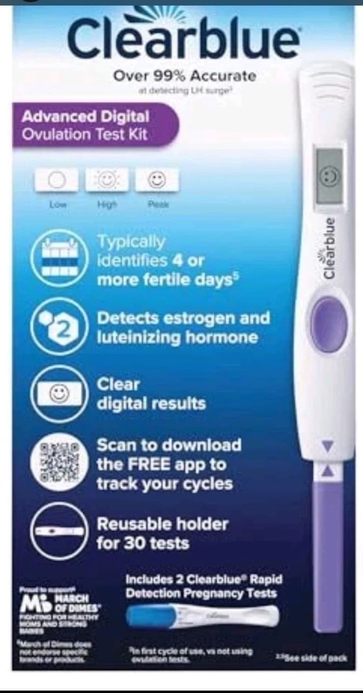 30ct Clearblue Advanced Digital Ovulation Test Kit + 2 Pregnancy Tests exp12/26 2