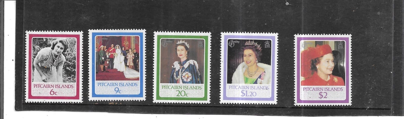 PITCAIRN ISLAND 1986. 60th ANNIV. 0F QE 11. SET. MINT FULL GUM. AS PER SCAN. 2
