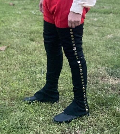 Black Over-The-Knee Gaiters - F&I, Revolutionary War