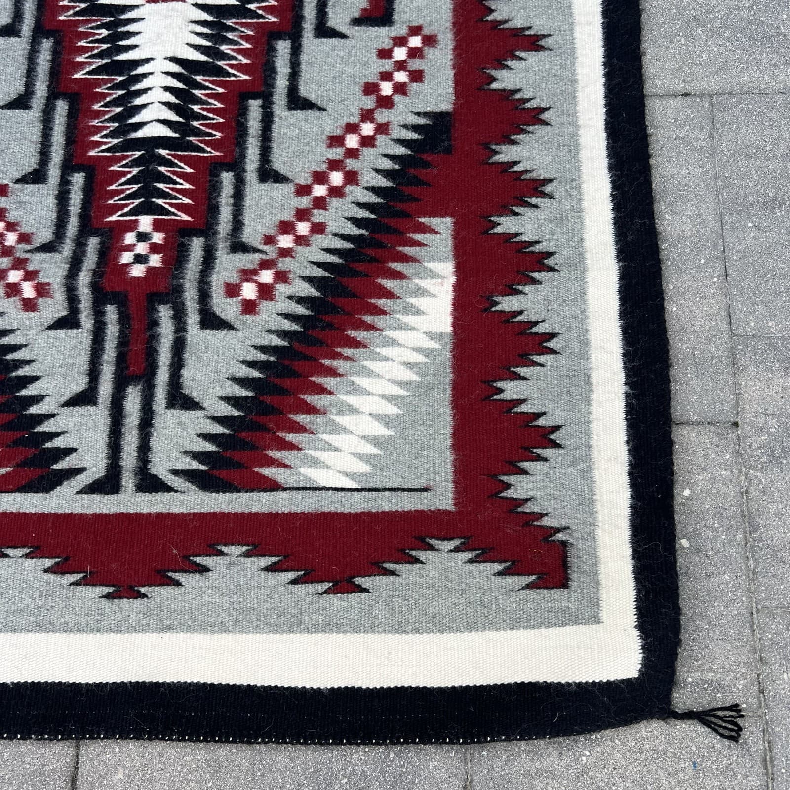VTG Navajo Southwest Klagetoh Arizona Geometric Handwoven 35” X 61” Rug Tapestry 3