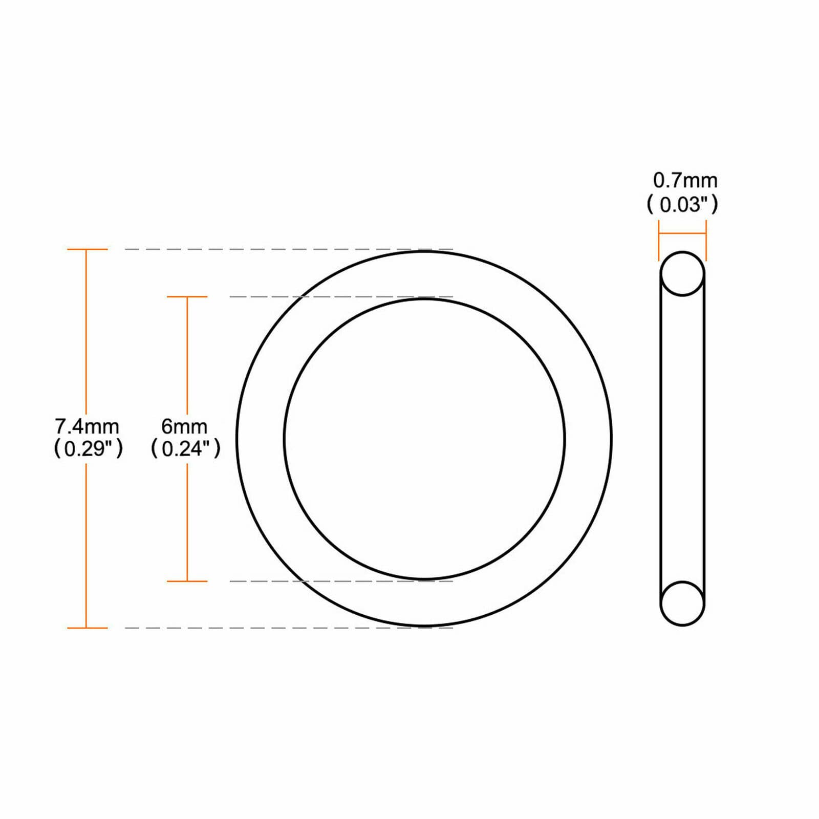 5pcs Black Nitrile Butadiene Rubber NBR O-Ring 6mm Inner Dia 0.7mm Width✦KD 4