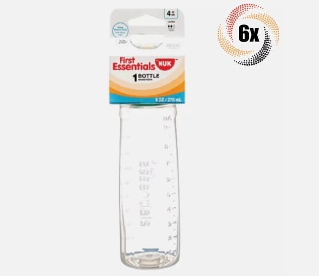 6x Bottles Nuk First Essentials 4M+ Silicone Baby Bottle | 9oz | Fast Shipping